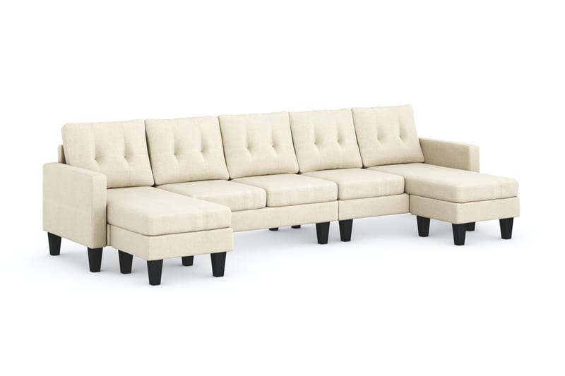 Vislanda 5-sits Soffa med Dubbeldivan - Beige - Möbler - Soffa - U-soffa