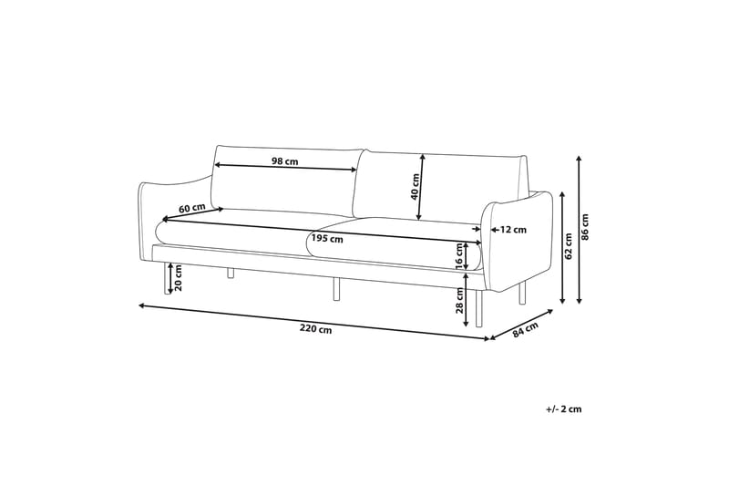 Woodal Soffa 3-sits - Blå/Svart - Möbler - Soffa - 3 sits soffa