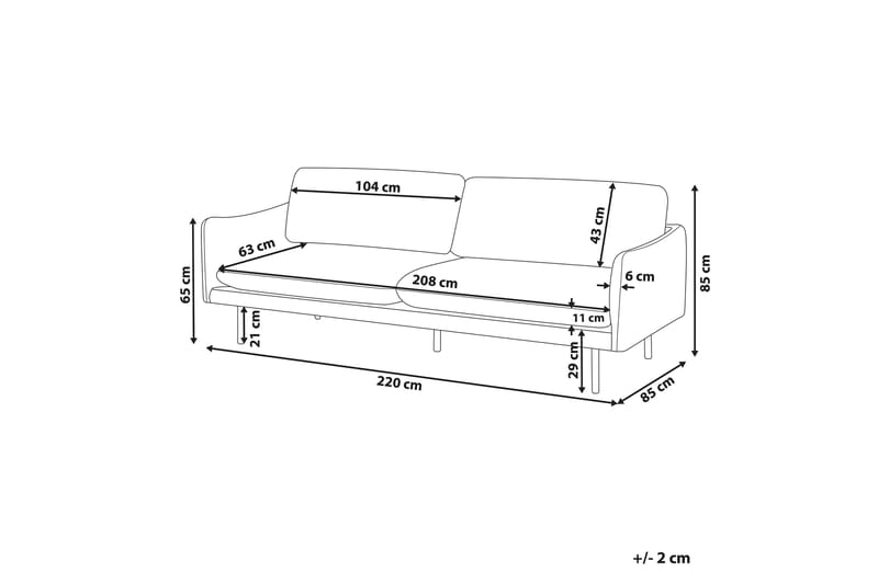 Woodal Soffa 3-sits - Brun/Svart - Möbler - Soffa - 3 sits soffa