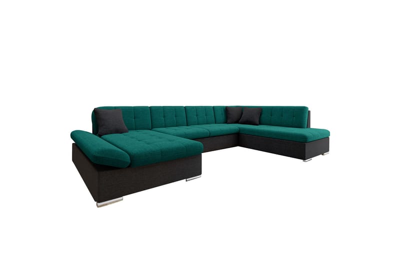 Zumar Soffa med Divan och Schäslong 4-sits - Svart/Grön - Möbler - Soffa - U-soffa