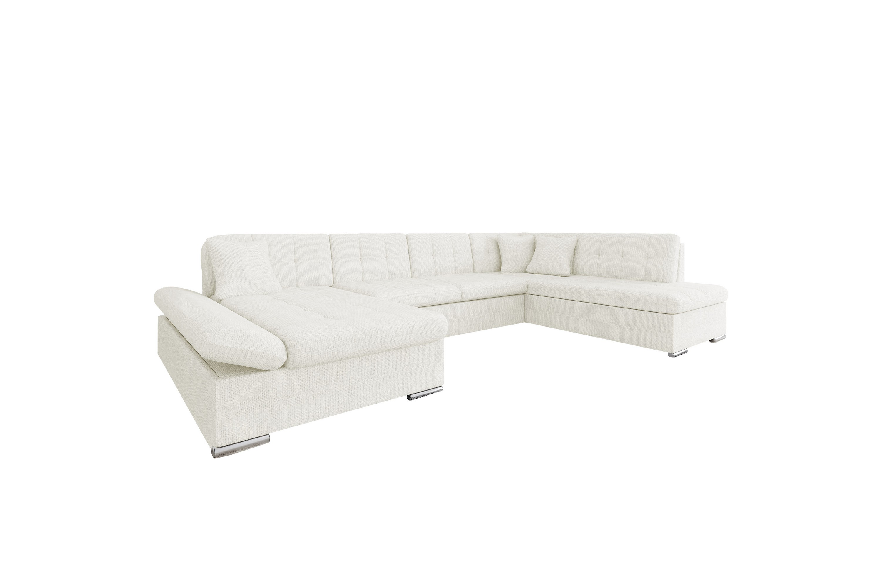 Zumar Soffa med Divan och Schäslong 4-sits - Vit U-soffa