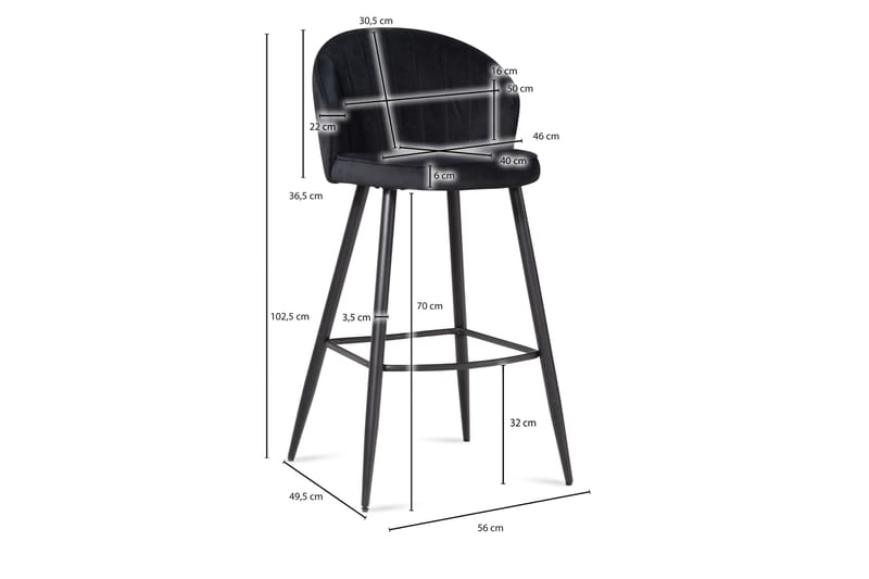 Babby Barstol 103 cm - Antracit - Möbler - Stolar & fåtöljer - Barstol & barpall