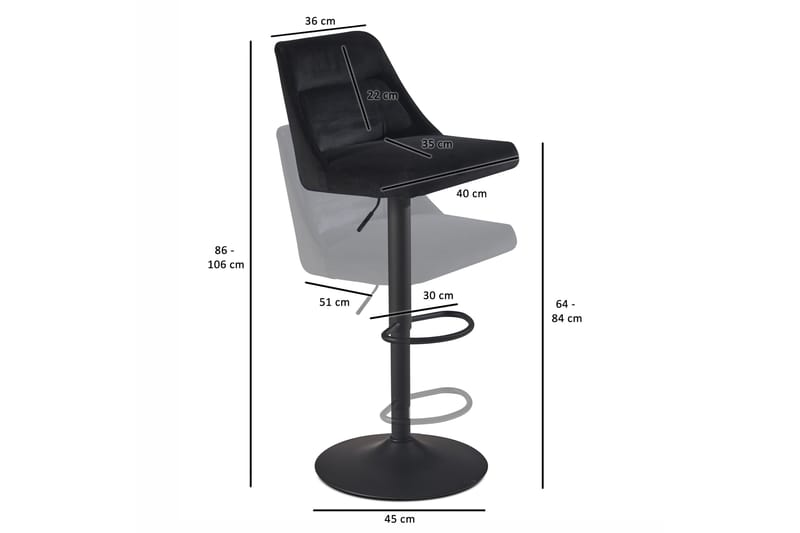 Baccha Barstol 106 cm - Antracit - Möbler - Stolar & fåtöljer - Barstol & barpall