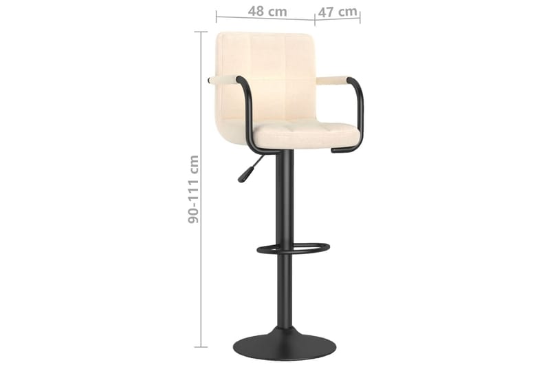 Barstolar 2 st gräddvit tyg - Vit - Möbler - Stolar & fåtöljer - Barstol & barpall