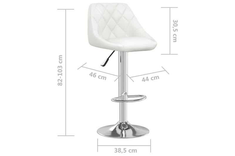 Barstol vit konstläder - Vit - Barstol & barpall