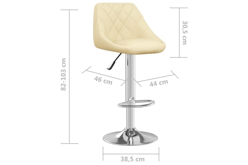 Barstolar 2 st gräddvit konstläder - Vit - Barstol & barpall
