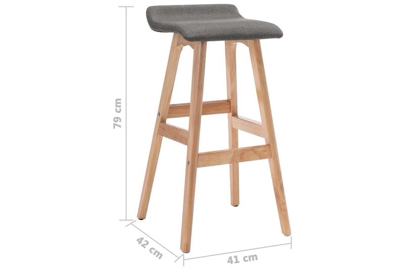 Barstolar 2 st mörkgrå tyg - Grå - Möbler - Stolar & fåtöljer - Barstol & barpall