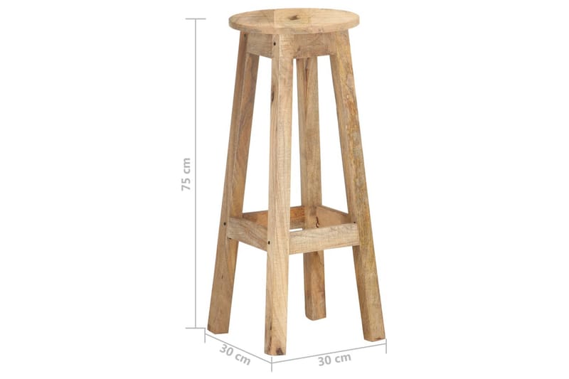 Barstolar 2 st massivt mangoträ - Brun - Möbler - Stolar & fåtöljer - Barstol & barpall