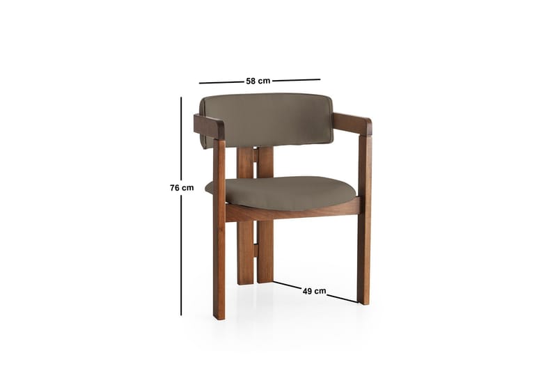 Dellon Karmstol - Valnöt/Brun - Möbler - Stolar & fåtöljer - Matstol & köksstol