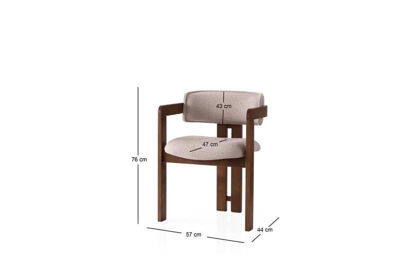 Dellon Karmstol - Valnöt/Cream - Möbler - Stolar & fåtöljer - Matstol & köksstol