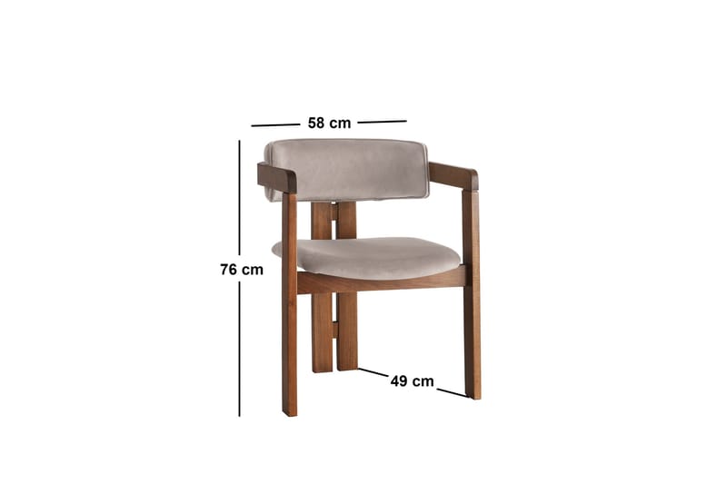 Dellon Karmstol - Valnöt/Ljusbrun - Möbler - Stolar & fåtöljer - Matstol & köksstol