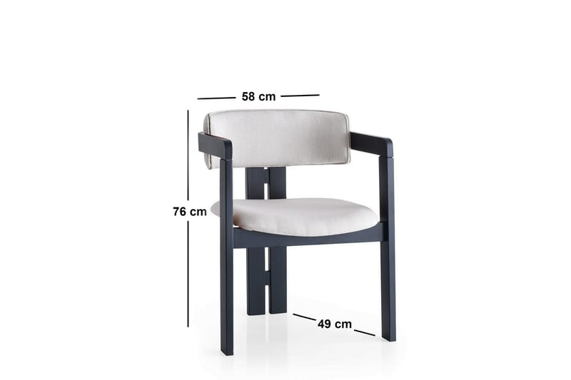 Diontae Karmstol - Cream/Svart - Möbler - Stolar & fåtöljer - Matstol & köksstol