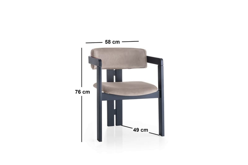 Diontae Karmstol - Svart/Ljusbrun - Möbler - Stolar & fåtöljer - Matstol & köksstol