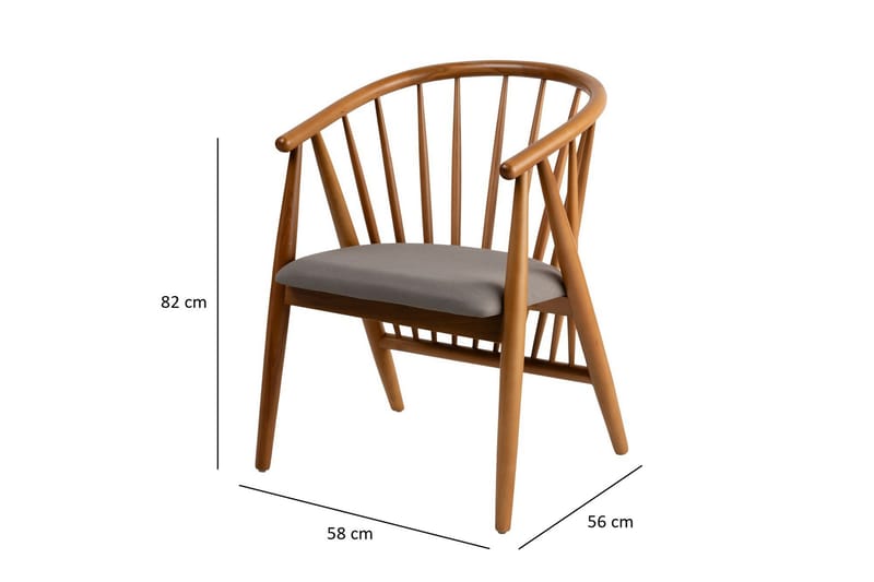Dwain Karmstol - Ek/Grå - Möbler - Stolar & fåtöljer - Matstol & köksstol
