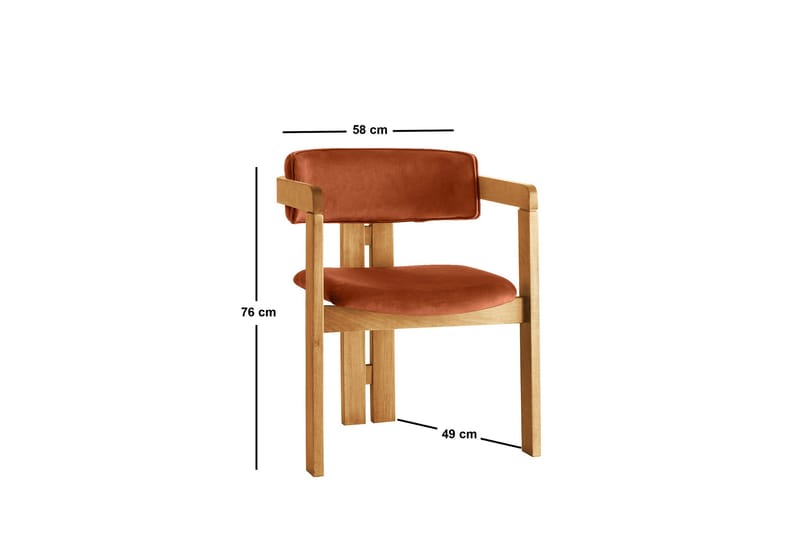 Dylana Karmstol - Ek/Röd - Möbler - Stolar & fåtöljer - Matstol & köksstol