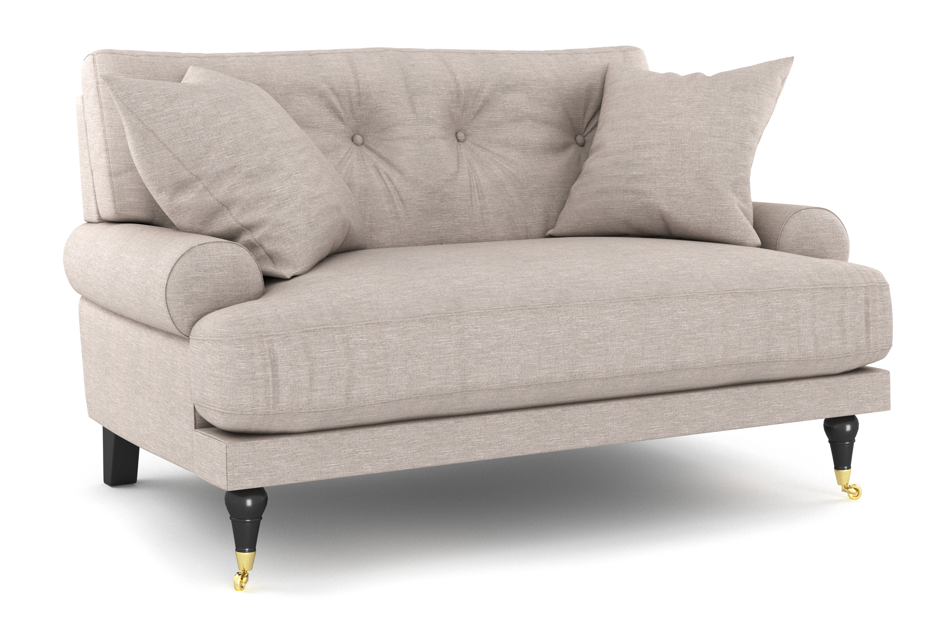 Andrew Loveseat - Beige/Mässing Fåtölj Beige Tyg