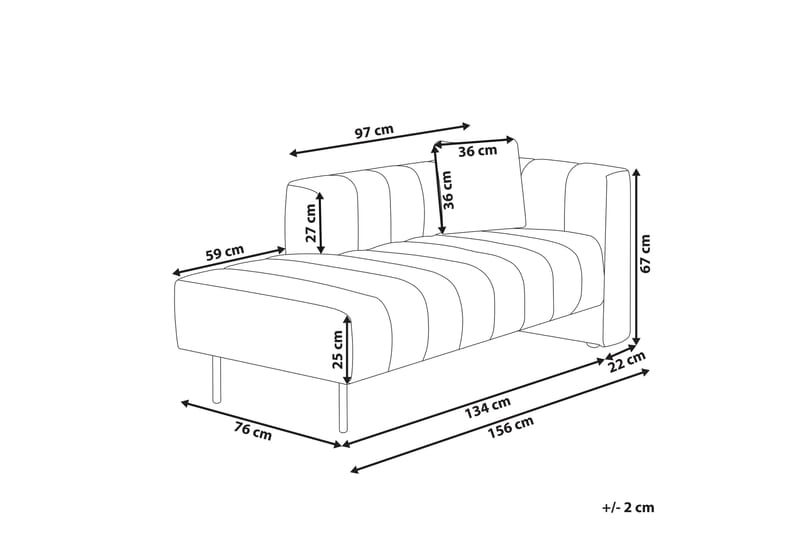 Higaro Schäslong 156 cm Höger - Beige/Svart - Möbler - Stolar & fåtöljer - Fåtölj - Schäslongfåtölj & divanfåtölj