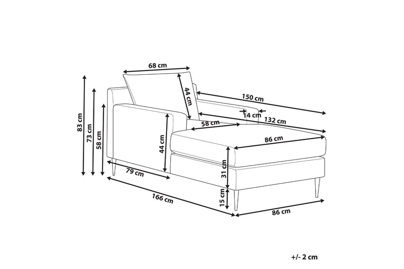 Juklund Schäslong 88 cm - Blå/Svart - Möbler - Stolar & fåtöljer - Fåtölj - Schäslongfåtölj & divanfåtölj