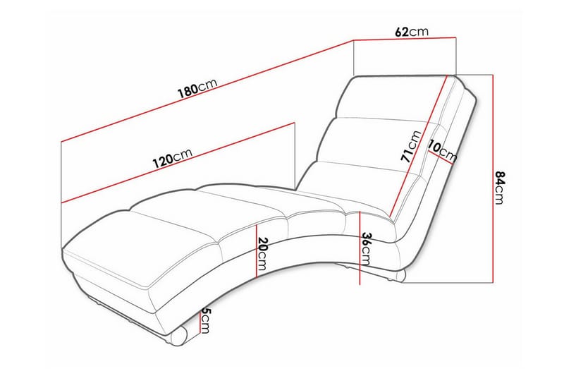 Kintore Liggfåtölj 62 cm 84x - Liggfåtölj