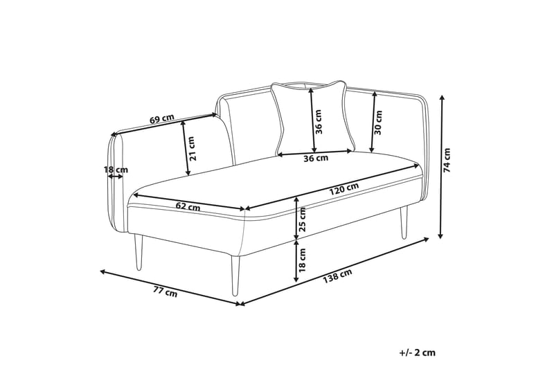 Toyoki Schäslong 138 cm Höger - Svart/Grön - Möbler - Stolar & fåt�öljer - Fåtölj - Schäslongfåtölj & divanfåtölj