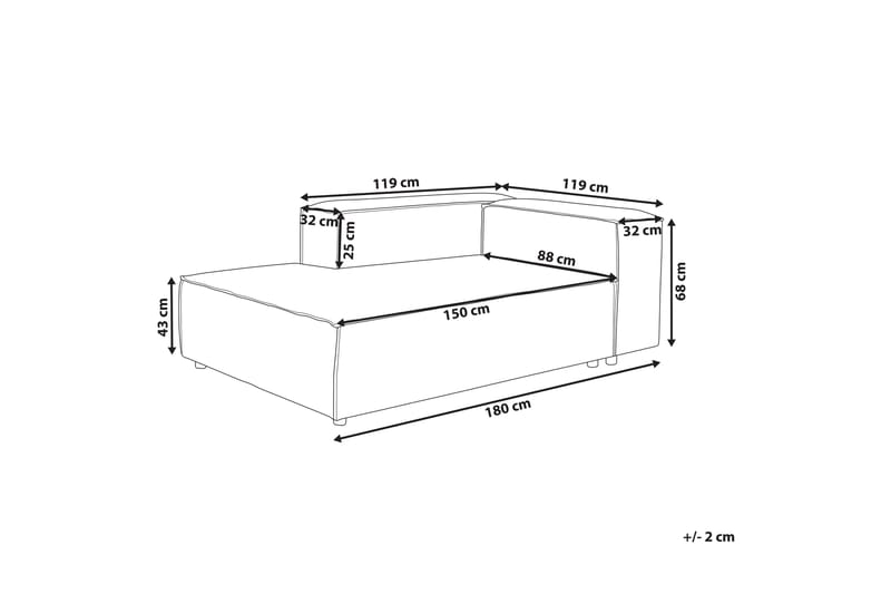 Tunda Schäslong 119 cm Höger - Svart/Vit - Möbler - Stolar & fåtöljer - Fåtölj - Schäslongfåtölj & divanfåtölj