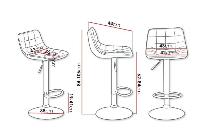 Friedrick Barstol 106 cm - Grå - Möbler - Stolar & fåtöljer - Barstol & barpall