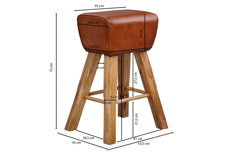 Gorv Barstol 75 cm - Brun - Möbler - Stolar & fåtöljer - Barstol & barpall