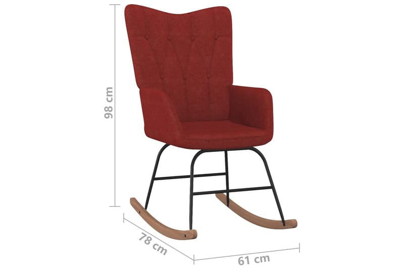 Gungstol vinröd tyg - Röd - Möbler - Stolar & fåtöljer - Gungstol