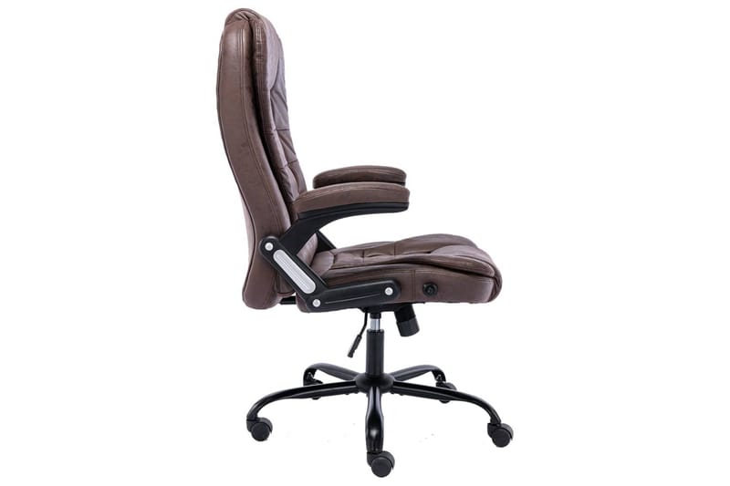 Kontorsstol mörkbrun äkta läder - Brun - Kontorsstol & skrivbordsstol