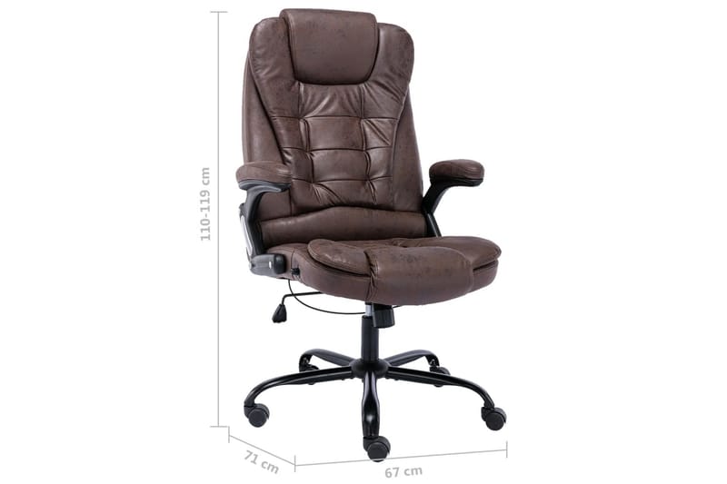 Kontorsstol mörkbrun äkta l�äder - Brun - Kontorsstol & skrivbordsstol