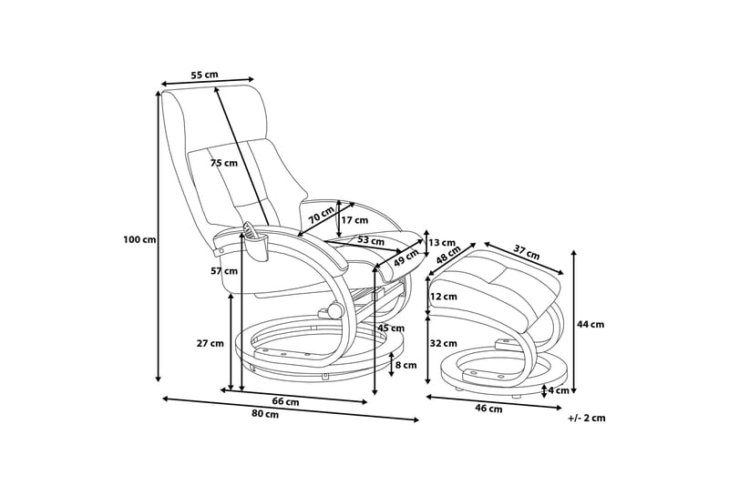 Force Recliner med fotpall - Beige - Möbler - Stolar & fåtöljer - Kontorsstol & skrivbordsstol