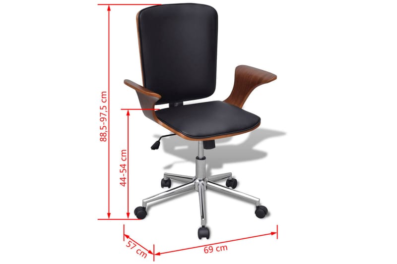 Kontorsstol med snurr och konstläderklädsel Bentwood - Brun - Kontorsstol & skrivbordsstol