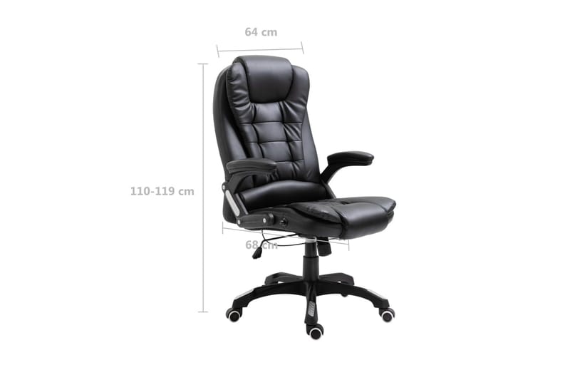 Kontorsstol svart konstläder - Svart - Kontorsstol & skrivbordsstol