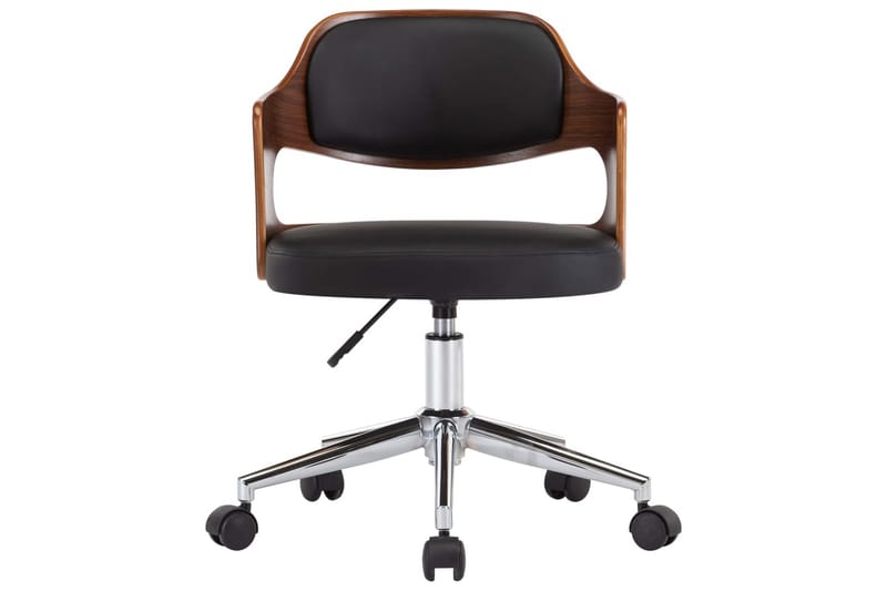 Snurrbar kontorsstol böjträ och konstläder svart - Svart - Kontorsstol & skrivbordsstol