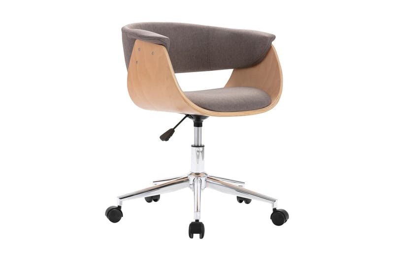 Snurrbar kontorsstol taupe böjträ och tyg - Brun - Kontorsstol & skrivbordsstol
