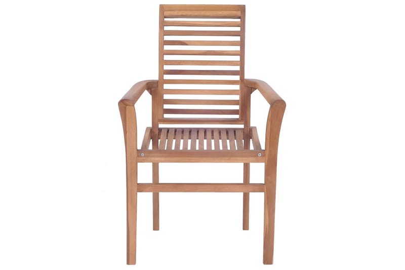 Matstolar 4 st med beige dynor massiv teak - Beige - Matstol & köksstol - Sminkstol - Karmstol