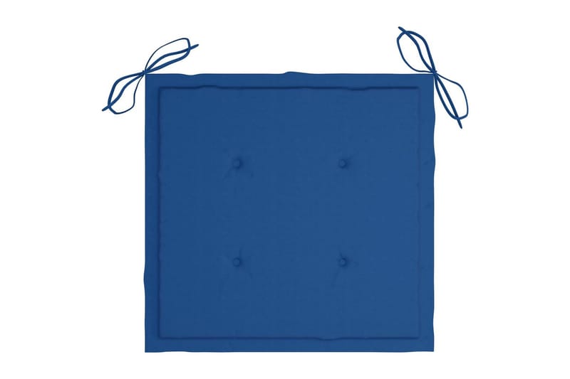 Matstolar 6 st med kungsblå dynor massiv teak - Blå - Matstol & köksstol