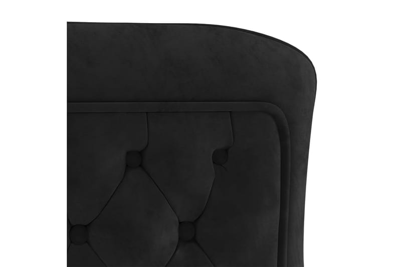 Matstol svart 53x52x98 cm sammet & rostfritt stål - Svart - Matstol & köksstol - Sminkstol - Karmstol