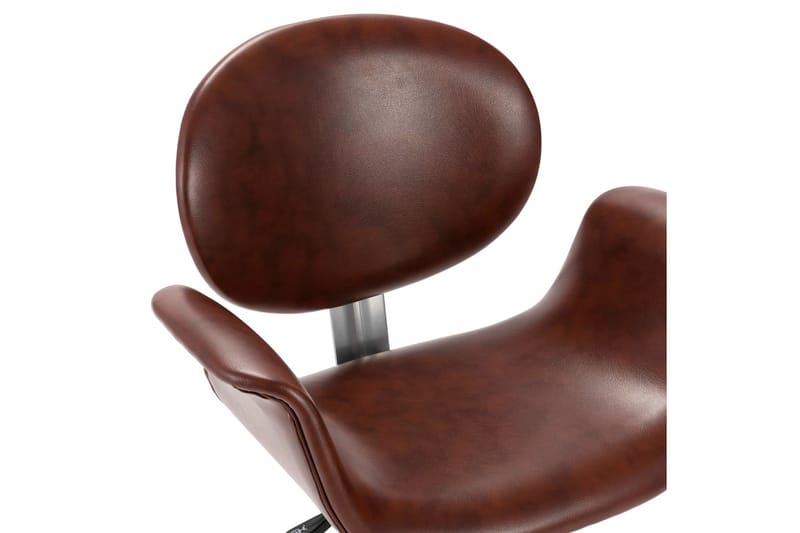 Snurrbara matstolar 4 st brun konstläder - Brun - Matstol & köksstol - Sminkstol - Karmstol