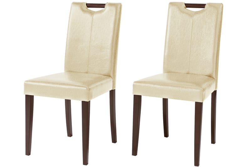 Sybil Matstol Konstläder 2-pack - Beige - Matstol & köksstol