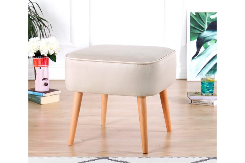 Anaro Sittpuff 45 cm Rektangulär - Beige - Sittpuff