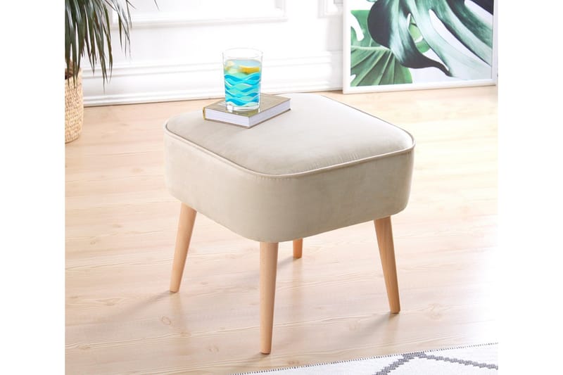 Anaro Sittpuff 45 cm Rektangulär - Beige - Sittpuff