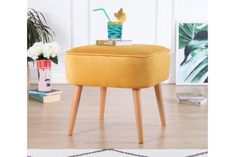 Anaro Sittpuff 45 cm Rektangulär - Gul - Sittpuff