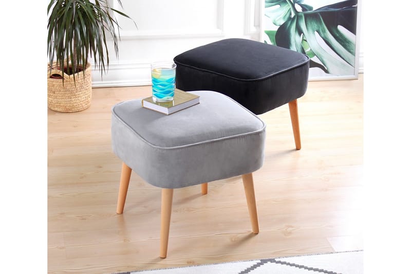 Anaro Sittpuff 45 cm Rektangulär - Ljusgrå - Sittpuff