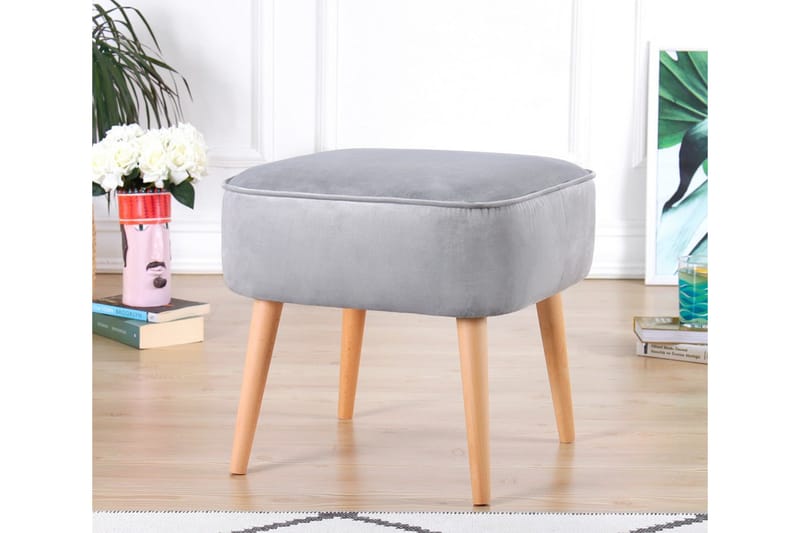 Anaro Sittpuff 45 cm Rektangulär - Ljusgrå - Sittpuff