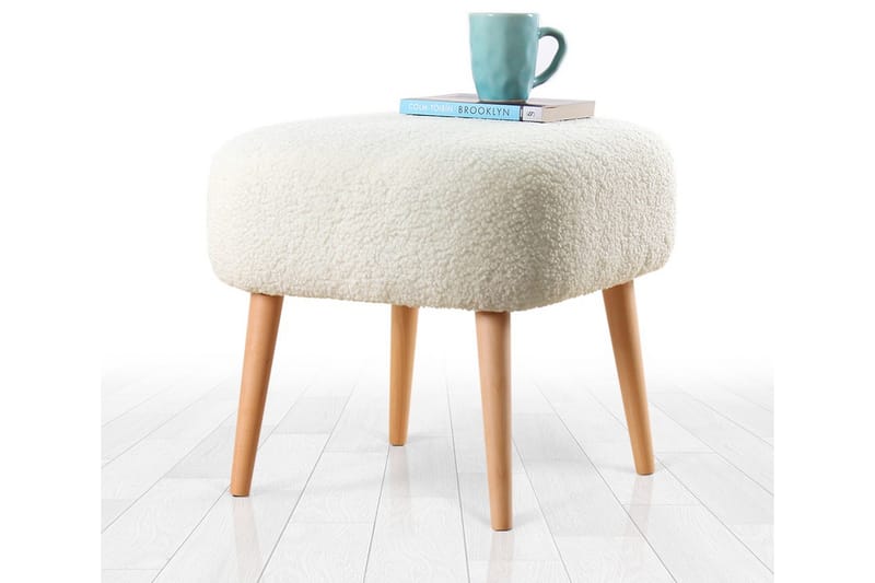 Anaro Sittpuff 45 cm Rektangulär - Vit - Sittpuff