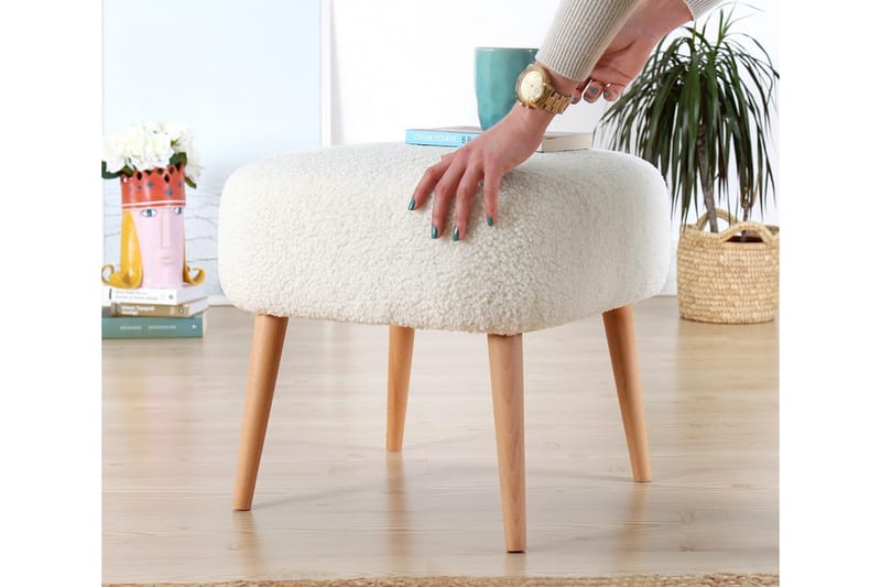 Anaro Sittpuff 45 cm Rektangulär - Vit - Sittpuff