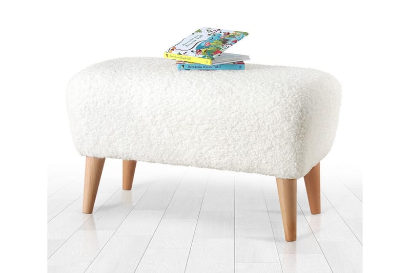 Anaro Sittpuff 61 cm Rektangulär - Vit - Sittpuff