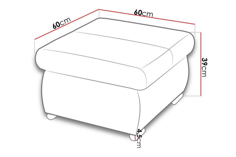 Cerys Fotpall 60 cm - Blå - Fotpall