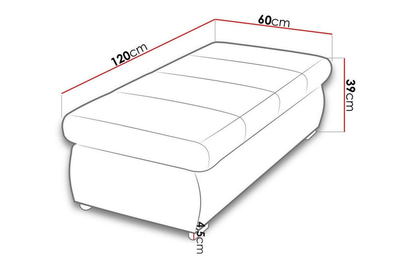 Cerys Fotpall 60 cm - Brun - Fotpall